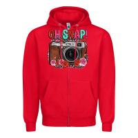 Red oh snap rose grey leopard vintage camera Zipper Hoodie - FaDigitalArtStudio