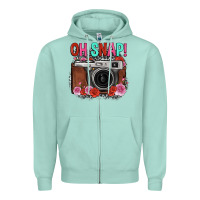 Seafoam oh snap rose grey leopard vintage camera Zipper Hoodie - FaDigitalArtStudio