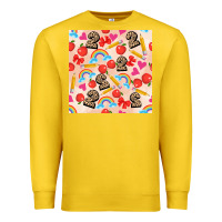 Lemon back to school seamless pattern 2 (3600x3600) Premium Sweatshirt - AdoDesignShop