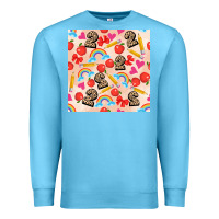 Ocean Blue back to school seamless pattern 2 (3600x3600) Premium Sweatshirt - AdoDesignShop