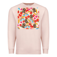 Pale Pink back to school seamless pattern 2 (3600x3600) Premium Sweatshirt - AdoDesignShop