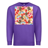 Purple back to school seamless pattern 2 (3600x3600) Premium Sweatshirt - AdoDesignShop