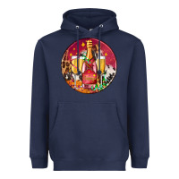 Navy christmas champagne bottle and champagne's Heavyweight Hoodie - AdoDesignShop