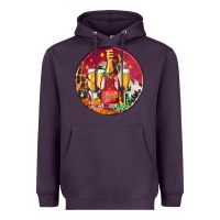 Plum christmas champagne bottle and champagne's Heavyweight Hoodie - AdoDesignShop