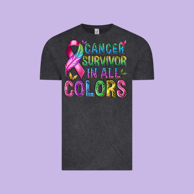 Cancer Survivor In All Colors Vintage Tee Designed By Texasbilliewilder