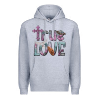 Heather Grey true love Premium Hoodie - NancyCooperArtShop