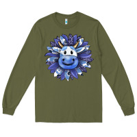 Army Green blueberry milkshake cow sunflower Long Sleeve Tee - RanaPortraitStore