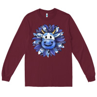 Burgundy blueberry milkshake cow sunflower Long Sleeve Tee - RanaPortraitStore