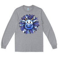 Heather Grey blueberry milkshake cow sunflower Long Sleeve Tee - RanaPortraitStore