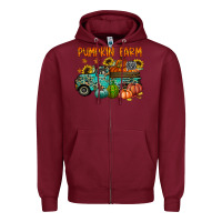 Burgundy pumpkin farm Zipper Hoodie - RacoonDesign
