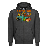 Charcoal Heather pumpkin farm Zipper Hoodie - RacoonDesign