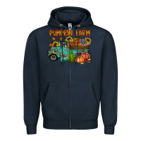 Navy pumpkin farm Zipper Hoodie - RacoonDesign