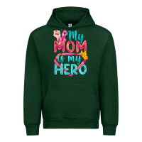 Forest Green My Mom Is My Hero Breast Cancer Urban Hoodie - BundleAndBundleShop