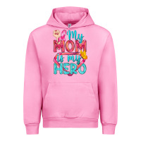 Fuchsia Pink My Mom Is My Hero Breast Cancer Urban Hoodie - BundleAndBundleShop