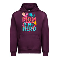 Mauve Wine My Mom Is My Hero Breast Cancer Urban Hoodie - BundleAndBundleShop