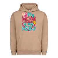 Pigment Burro My Mom Is My Hero Breast Cancer Urban Hoodie - BundleAndBundleShop