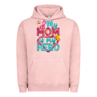 Pigment Salmon My Mom Is My Hero Breast Cancer Urban Hoodie - BundleAndBundleShop