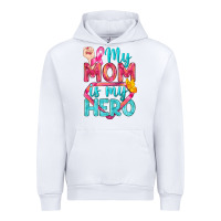 White My Mom Is My Hero Breast Cancer Urban Hoodie - BundleAndBundleShop