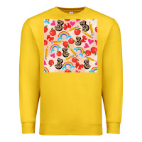 Lemon back to school seamless pattern 3 (3600x3600) Premium Sweatshirt - AdoDesignShop