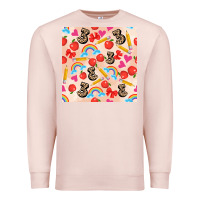 Pale Pink back to school seamless pattern 3 (3600x3600) Premium Sweatshirt - AdoDesignShop
