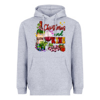 Heather Grey Christmas and wine Heavyweight Hoodie - AdoDesignShop