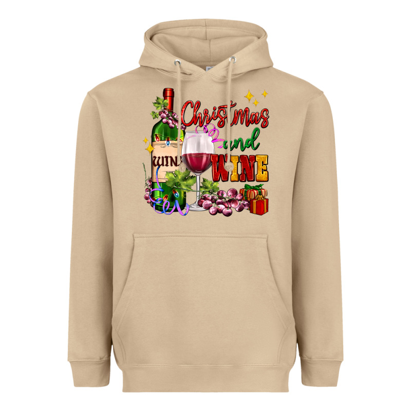 Christmas And Wine Heavyweight Hoodie by AdoDesignShop | Teevron