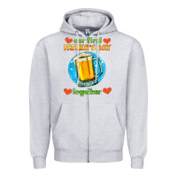 Heather Grey our first father's day together and beer Zipper Hoodie - HRA Design Shop