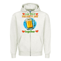 Oatmeal Heather our first father's day together and beer Zipper Hoodie - HRA Design Shop