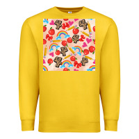 Lemon back to school seamless pattern 4 (3600x3600) Premium Sweatshirt - AdoDesignShop