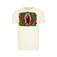 Vintage Arctic Mexican Flag Lady Of Guadalupe Distressed Backgrou Vintage Tee - RanaPortraitStore