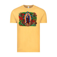 Vintage Mustard Mexican Flag Lady Of Guadalupe Distressed Backgrou Vintage Tee - RanaPortraitStore