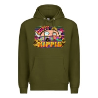Army Green trippy hippie Premium Hoodie - NancyCooperArtShop