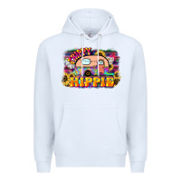 White trippy hippie Premium Hoodie - NancyCooperArtShop
