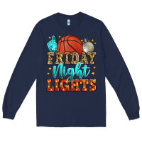 Navy friday night lights basketball Long Sleeve Tee - Zillion Design Studio