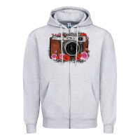 Heather Grey rose grey leopard vintage camera Zipper Hoodie - FaDigitalArtStudio