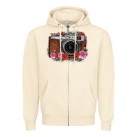 Sandshell rose grey leopard vintage camera Zipper Hoodie - FaDigitalArtStudio
