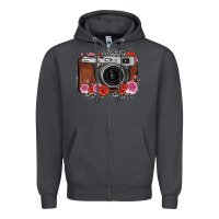 Smoke rose grey leopard vintage camera Zipper Hoodie - FaDigitalArtStudio
