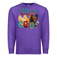 Purple welcome to our coop Premium Sweatshirt - Artiststas