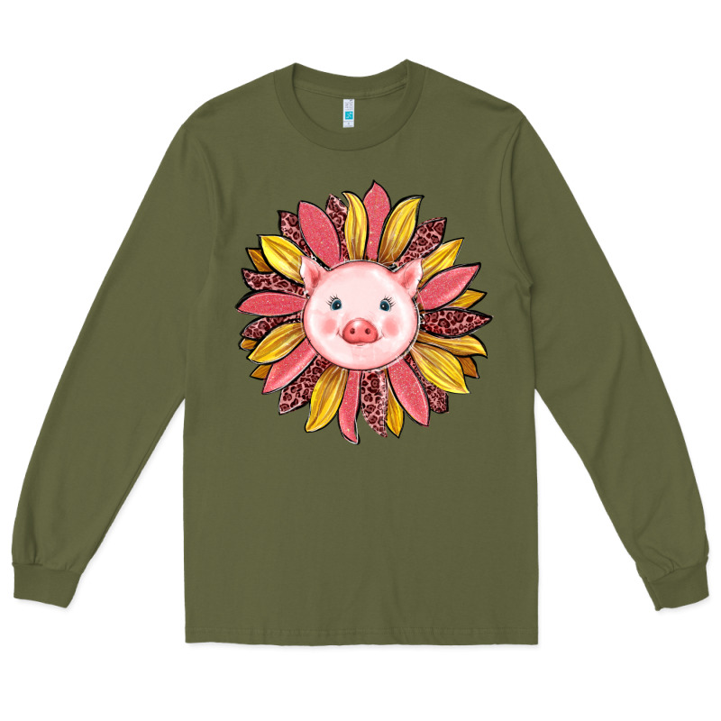 Pig Sunflower Long Sleeve Tee by RanaPortraitStore | Teevron