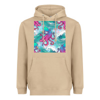 Mushroom ocean waves octopus seamless pattern Heavyweight Hoodie - BundleAndBundleShop