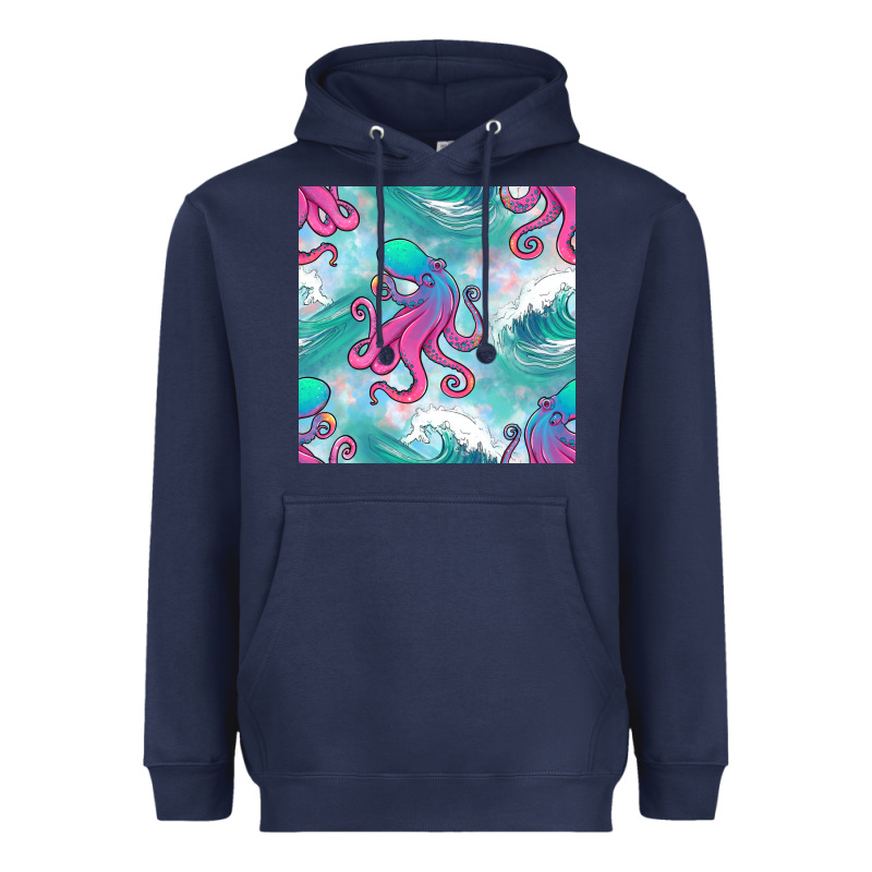 Ocean Waves Octopus Seamless Pattern Heavyweight Hoodie by BundleAndBundleShop | Teevron