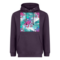 Plum ocean waves octopus seamless pattern Heavyweight Hoodie - BundleAndBundleShop