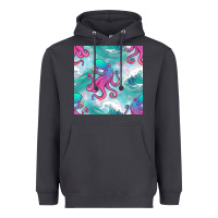 Smoke ocean waves octopus seamless pattern Heavyweight Hoodie - BundleAndBundleShop