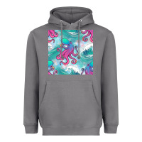 Storm ocean waves octopus seamless pattern Heavyweight Hoodie - BundleAndBundleShop
