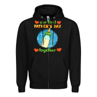 Black our first father's day together and baby bottle Zipper Hoodie - HRA Design Shop