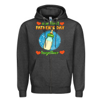 Charcoal Heather our first father's day together and baby bottle Zipper Hoodie - HRA Design Shop