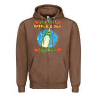 Chestnut our first father's day together and baby bottle Zipper Hoodie - HRA Design Shop