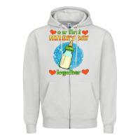 Dove Grey our first father's day together and baby bottle Zipper Hoodie - HRA Design Shop