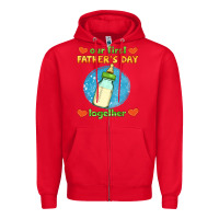 Red our first father's day together and baby bottle Zipper Hoodie - HRA Design Shop