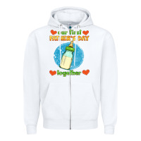 White our first father's day together and baby bottle Zipper Hoodie - HRA Design Shop